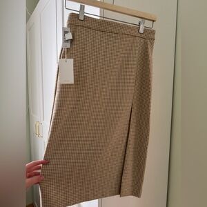 Wilfred Beige Checkered Pencil Skirt